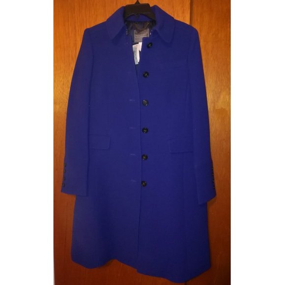 NWT JCrew 2 4 Double Cloth Metro Wool Coat THINSULATE Royal Blue Lady Day - Picture 8 of 11